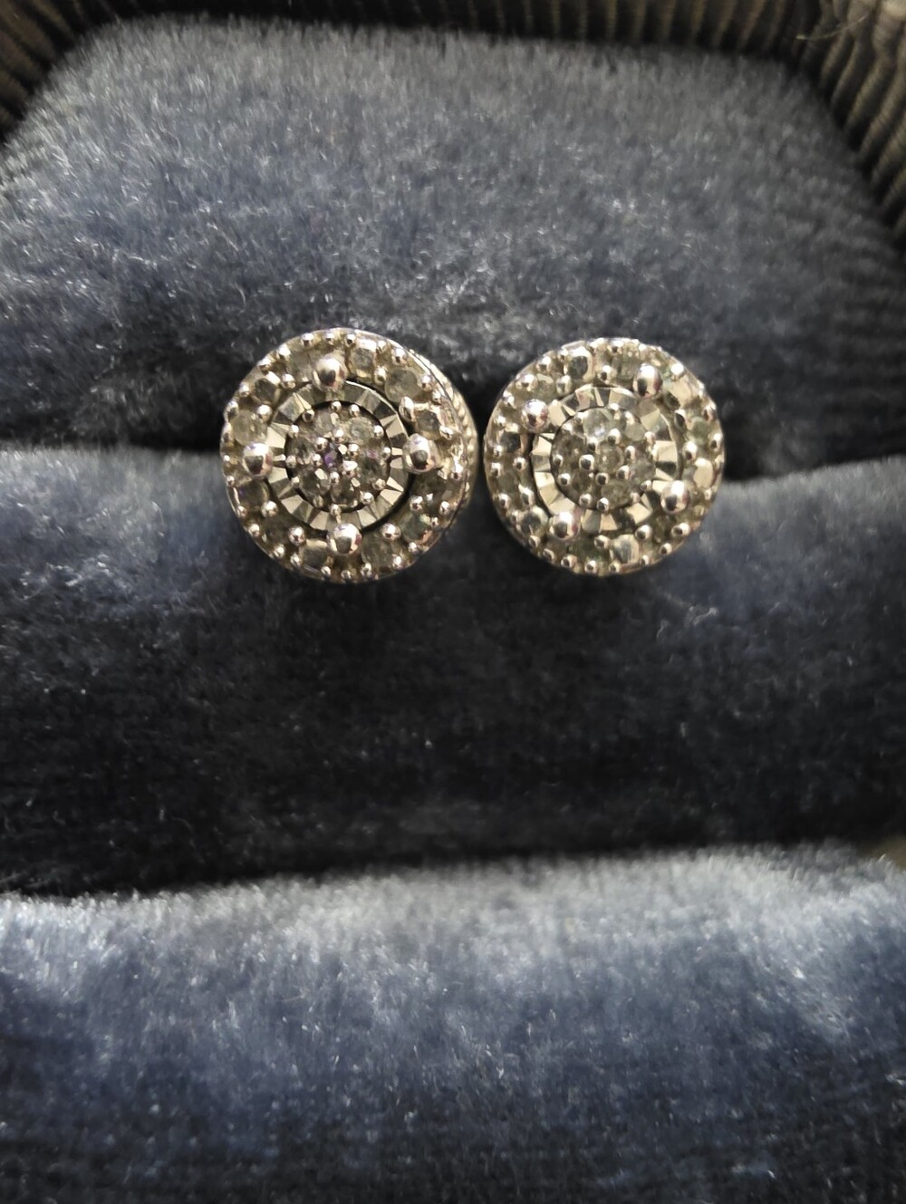 925 Silver Diamond Stud Earrings